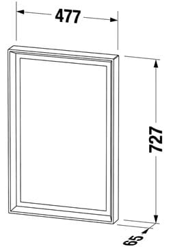 DURAVIT OCAVO zrcadlo 48x73 cm, s osvětlením OC72200H6H60000 Technický nákres