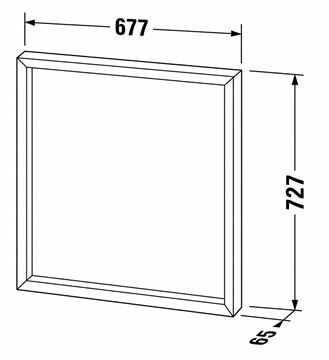 DURAVIT OCAVO zrcadlo 68x73 cm, s osvětlením, s vyhříváním OC72210H5H50000 Technický nákres