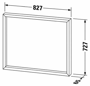 DURAVIT OCAVO zrcadlo 83x73 cm, s osvětlením, s vyhříváním OC72220H5H50000 Technický nákres