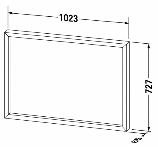 DURAVIT OCAVO zrcadlo 102x73 cm, s osvětlením, s vyhříváním OC72230H5H50000 Technický nákres