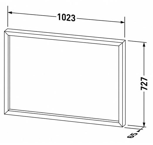 DURAVIT OCAVO zrcadlo 102x73 cm, s osvětlením, s vyhříváním OC72230H6H60000 Technický nákres