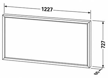 DURAVIT OCAVO zrcadlo 123x73 cm, s osvětlením, s vyhříváním OC72240H5H50000 Technický nákres