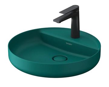 DURAVIT VITRIUM umyvadlová mísa 46 cm, s otvorem pro baterii, bez přepadu, matná zelenomodrá 266246HA71 Obrázek - fotka