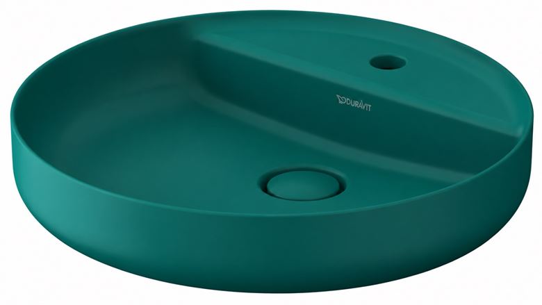 DURAVIT VITRIUM umyvadlová mísa 46 cm, s otvorem pro baterii, bez přepadu, matná zelenomodrá 266246HA71 Obrázek - Hlavní obrázek