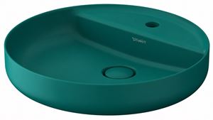 DURAVIT VITRIUM umyvadlová mísa 46 cm, s otvorem pro baterii, bez přepadu, matná zelenomodrá