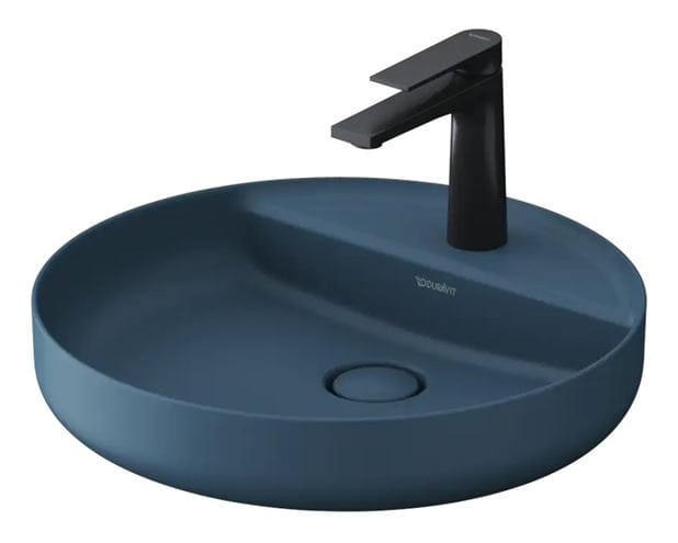 DURAVIT VITRIUM umyvadlová mísa 46 cm, s otvorem pro baterii, bez přepadu, matná salonní modrá 266246HB71 Obrázek - fotka