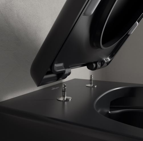 VILLEROY & BOCH SKYLA závěsné WC, se SoftClosing sedátkem, TwistFlush splachování, CeramicPlus, matná černá 5656CLR7 Obrázek - fotka