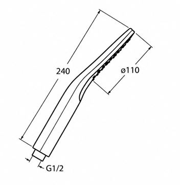 CRISTINA ruční sprcha 110 mm, PVD, kartáčované růžové zlato CRIPD18434P Technický nákres