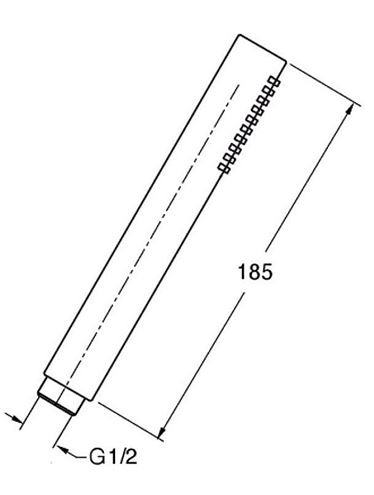 CRISTINA ruční sprcha 185 mm, PVD, kartáčované růžové zlato CRIPD11576 Technický nákres