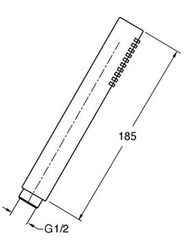 CRISTINA ruční sprcha 185 mm, PVD, kartáčované růžové zlato CRIPD11576 Technický nákres