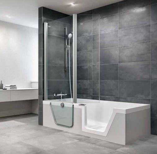 DUSCHOLUX STEP-IN PURE vana 170x75 cm, s dvířky, s rámem, akrylát 608.300100.001 Obrázek - fotka