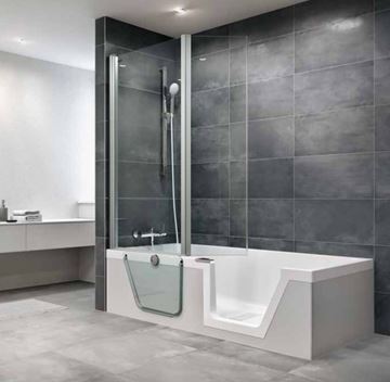 DUSCHOLUX STEP-IN PURE vana 170x75 cm, s dvířky, s rámem, akrylát 608.300100.001 Obrázek - fotka