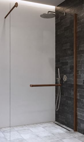 DUSCHOLUX AIR WOOD stěna walk-in 100x200 cm, dřevo Accoya/čiré sklo 526.20549000.751.. Obrázek - Hlavní obrázek