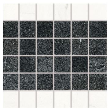 RAKO VEIN mozaika 30x30(5x5) cm, lepená na síti, mat, bíločerná