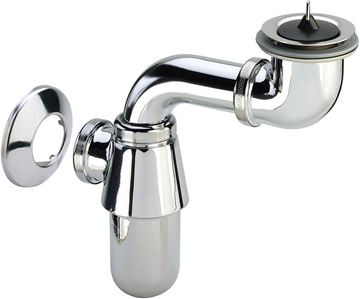 VIEGA 5753.09 designový sifon k umyvadlu DN32, s převlečnou maticí 5/4 a výpustí, chrom