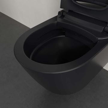 VILLEROY & BOCH SUPREO sprchovací WC s bidetovým sedátkem, SoftClosing, TwistFlush, CeramicPlus, matná černá V16EN2R7 Obrázek - fotka