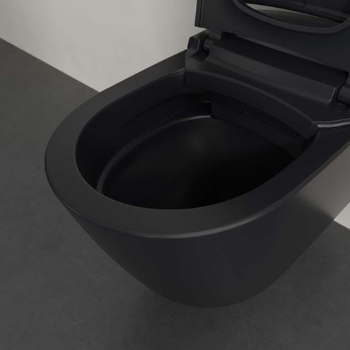 VILLEROY & BOCH SUPREO sprchovací WC s bidetovým sedátkem, SoftClosing, TwistFlush, CeramicPlus, matná černá V16EN2R7 Obrázek - fotka