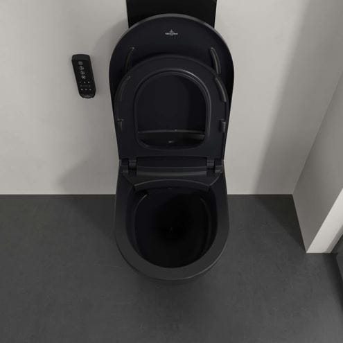 VILLEROY & BOCH SUPREO sprchovací WC s bidetovým sedátkem, SoftClosing, TwistFlush, CeramicPlus, matná černá V16EN2R7 Obrázek - fotka