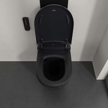 VILLEROY & BOCH SUPREO sprchovací WC s bidetovým sedátkem, SoftClosing, TwistFlush, CeramicPlus, matná černá V16EN2R7 Obrázek - fotka