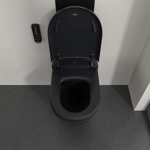 VILLEROY & BOCH SUPREO sprchovací WC s bidetovým sedátkem, SoftClosing, TwistFlush, CeramicPlus, matná černá V16EN2R7 Obrázek - fotka