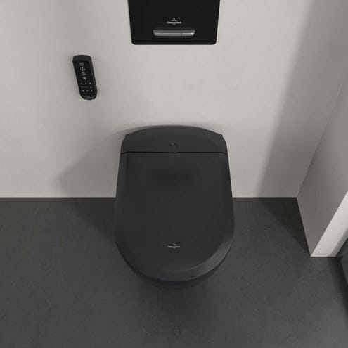 VILLEROY & BOCH SUPREO sprchovací WC s bidetovým sedátkem, SoftClosing, TwistFlush, CeramicPlus, matná černá V16EN2R7 Obrázek - fotka