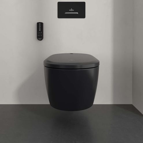 VILLEROY & BOCH SUPREO sprchovací WC s bidetovým sedátkem, SoftClosing, TwistFlush, CeramicPlus, matná černá V16EN2R7 Obrázek - fotka