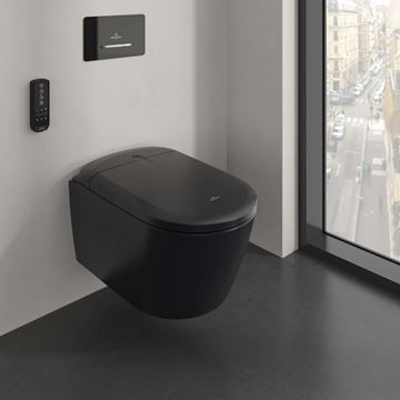 VILLEROY & BOCH SUPREO sprchovací WC s bidetovým sedátkem, SoftClosing, TwistFlush, CeramicPlus, matná černá V16EN2R7 Obrázek - fotka