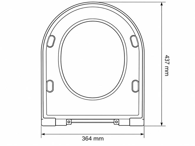 ARTCERAM VITA/SOLIDA WC sedátko, SoftClose, matt black FLA016 17,71 Technický nákres