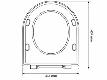ARTCERAM VITA/SOLIDA WC sedátko, SoftClose, matt black FLA016 17,71 Technický nákres