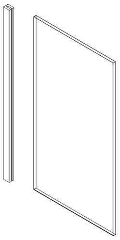 DUSCHOLUX AIR WOOD stěna walk-in 100x200 cm, dřevo Accoya wallnut/čiré sklo 526.20549000.751.. Technický nákres