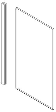 DUSCHOLUX AIR WOOD stěna walk-in 100x200 cm, dřevo Accoya wallnut/čiré sklo 526.20549000.751.. Technický nákres