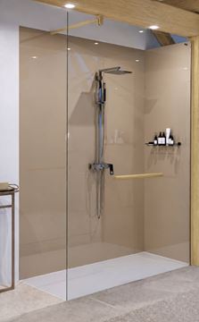 DUSCHOLUX AIR WOOD stěna walk-in 120x200 cm, pravá, dřevo Accoya natural/čiré sklo 526.20541200.751 Obrázek - fotka