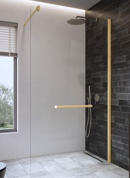 DUSCHOLUX AIR WOOD stěna walk-in 120x200 cm, pravá, dřevo Accoya natural/čiré sklo