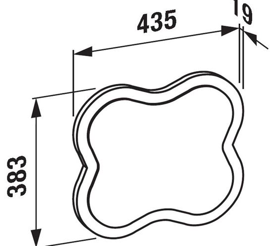 LAUFEN FLORAKIDS zrcadlo 43,5x38,3 cm H4616010034691 Technický nákres