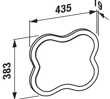 LAUFEN FLORAKIDS zrcadlo 43,5x38,3 cm H4616010034691 Technický nákres