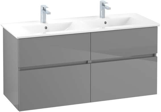 VILLEROY & BOCH VERITY LINE skříňka pod dvojumyvadlo 125,5x48,2x61,8 cm, 4 zásuvky, Glossy Grey B65800FP Obrázek - Hlavní obrázek