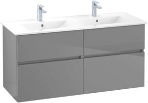 VILLEROY & BOCH VERITY LINE skříňka pod dvojumyvadlo 125,5x48,2x61,8 cm, 4 zásuvky, Glossy Grey