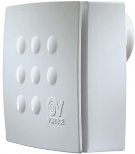 VORTICE VORT QUADRO MICRO 100 T HCS radiální ventilátor 100 mm, nástěnný/stropní, s časovačem, čidlem vlhkosti a zpětnou klapkou