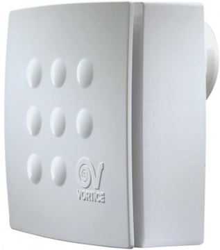 VORTICE VORT QUADRO MICRO 100 T HCS radiální ventilátor 100 mm, nástěnný/stropní, s časovačem, čidlem vlhkosti a zpětnou klapkou
