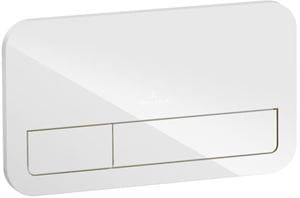 VILLEROY & BOCH VICONNECT 200G ovládací tlačítko pro dvě splachování, sklo, Glossy White