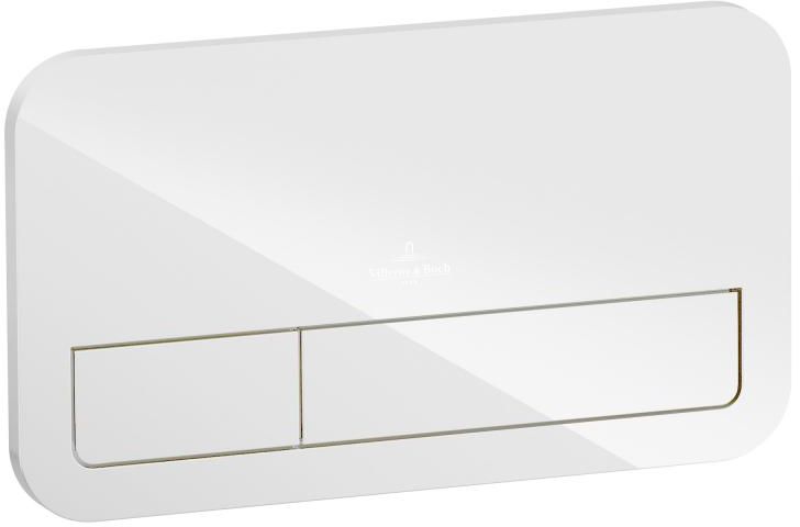 VILLEROY & BOCH VICONNECT 200G ovládací tlačítko pro dvě splachování, sklo, Glossy White 922400RE Obrázek - Hlavní obrázek