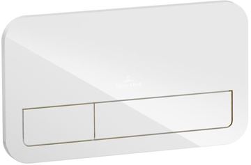 VILLEROY & BOCH VICONNECT 200G ovládací tlačítko pro dvě splachování, sklo, Glossy White