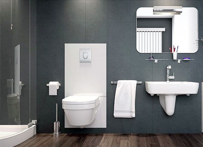 SFA SANIBROY SANIWALL PRO UP montážní prvek pro WC 113 cm, se splachovací nádržkou a přečerpávacím systémem, s tlačítkem, sklo, bílá WALLPROUPD Obrázek - fotka