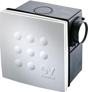 VORTICE QUADRO MICRO 100 I radiální ventilátor 100 mm, nástěnný/stropní, se zpětnou klapkou
