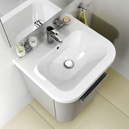 RAVAK CHROME umyvadlo 55 cm, s otvorem pro baterii a přepadem XJG01155000 Obrázek - fotka