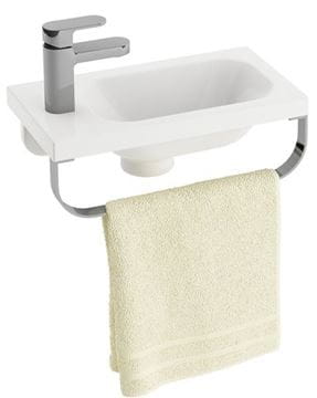 RAVAK CHROME umývátko 40 cm, s otvorem pro baterii vlevo, bez přepadu, litý mramor XJGL1100000 Obrázek - fotka