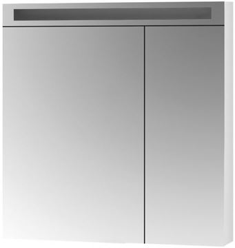 DŘEVOJAS AIR GA2NOE 80 zrcadlová skříňka 80x82x13,8 cm, osvětlení, s vypínačem a el. zásuvkou, lamino, lesklá bílá