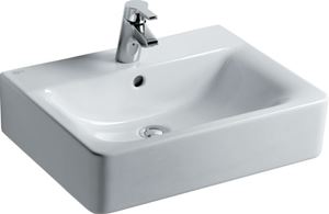 IDEAL STANDARD CONNECT CUBE umyvadlo 55 cm, s otvorem pro baterii a přepadem, Ideal Plus