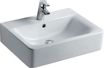 IDEAL STANDARD CONNECT CUBE umyvadlo 55 cm, s otvorem pro baterii a přepadem, Ideal Plus