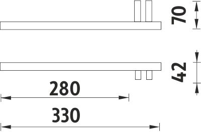 NIMCO KEIRA držák ručníku 330 mm, chrom KE 22060AL-26 Technický nákres